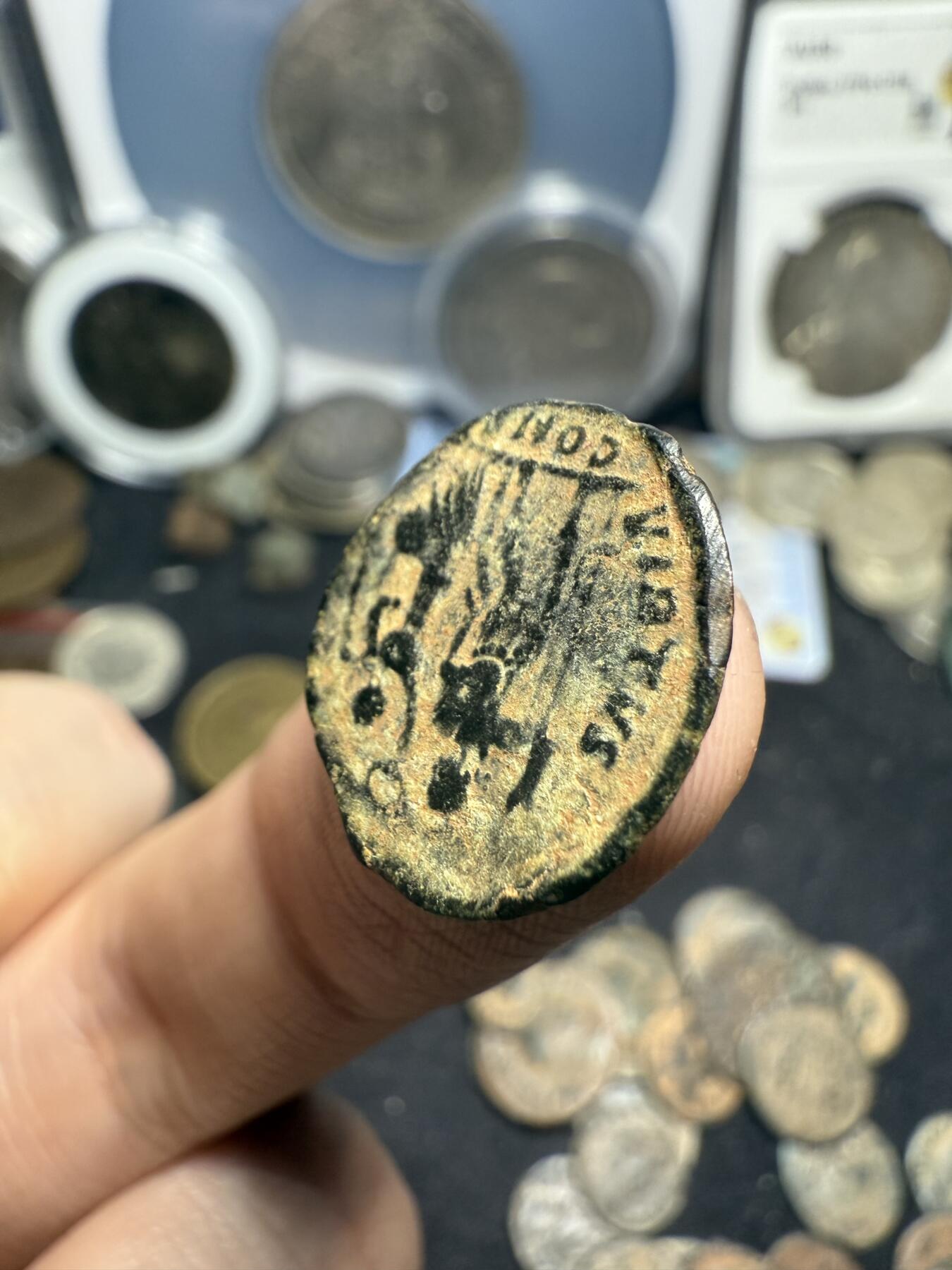 南宋泉阁俄币 外币 国币 专场第七期 古罗马 公元383-408年 东罗马皇帝 阿卡狄乌斯小铜币 背逆 个头偏大 打制清晰 品相好