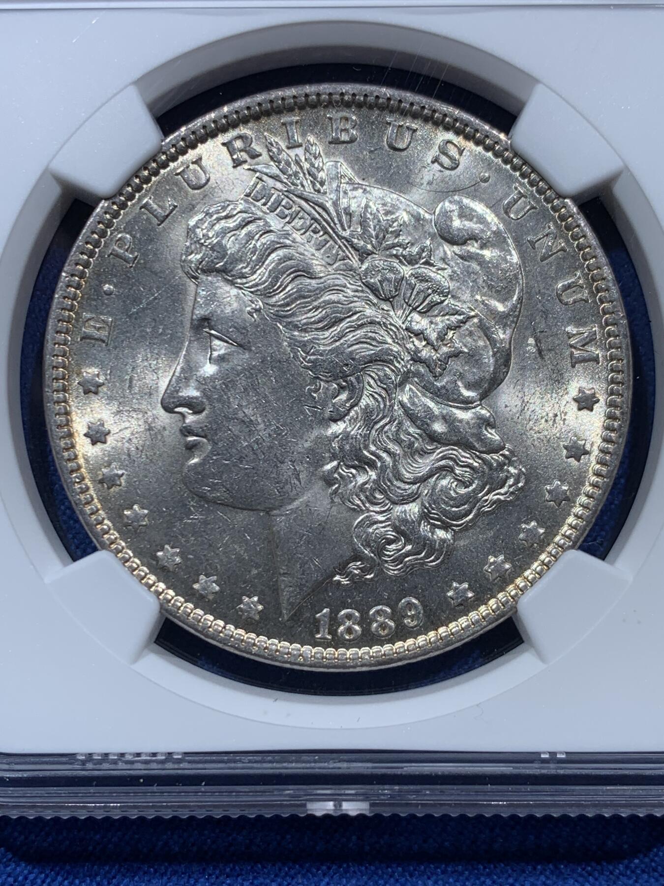 《竞宝斋》第361场 周日，周一  2场连拍 （全场包邮） NGC MS63 美国1889年摩根1美元银币