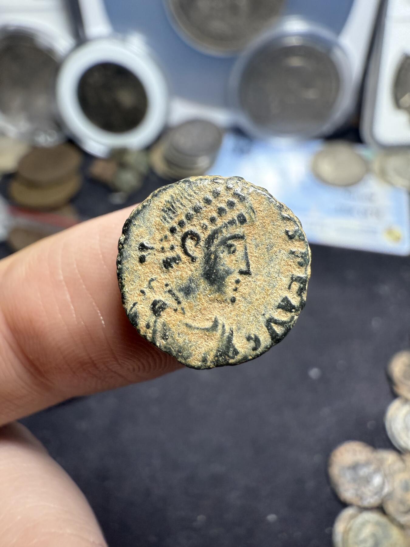 南宋泉阁俄币 外币 国币 专场第七期 古罗马 公元383-408年 东罗马皇帝 阿卡狄乌斯小铜币 打制清晰 品相好