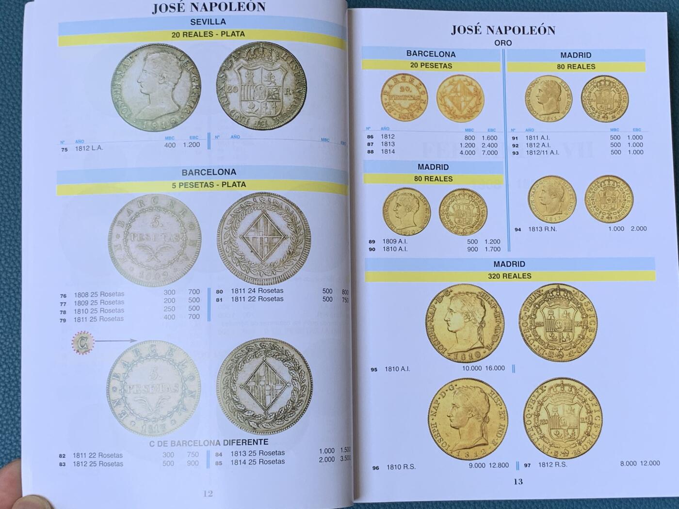 《竞宝斋》第361场 周日，周一  2场连拍 （全场包邮） 西班牙2023钱币全彩色目录 包括西班牙本土、属地、纸币和现代币
