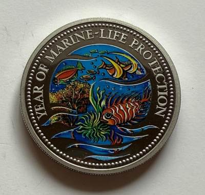 S&S Numismatic世界钱币-拍卖 第117期  - 帕劳1992年 保护海洋系列 1元彩色纪念币 世界上第一枚彩色纪念币