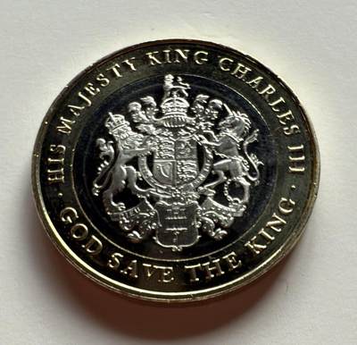 S&S Numismatic世界钱币-拍卖 第117期  - 直布罗陀2023年 查尔斯三世头像 2英镑双色币