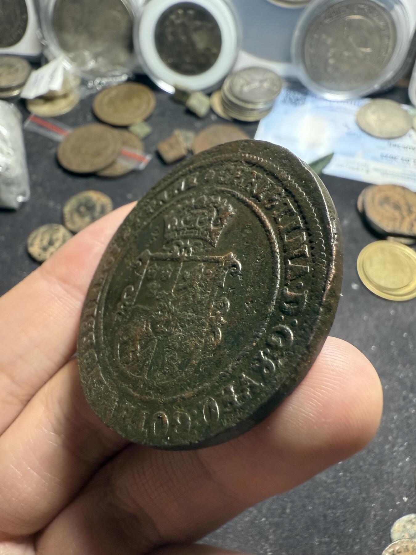 南宋泉阁俄币 外币 国币 专场第七期 瑞典 萨瓦王朝 1638年(罗马数字MDCXXXVIII) 克里斯蒂娜女王1欧尔大铜币 难得好品 少见