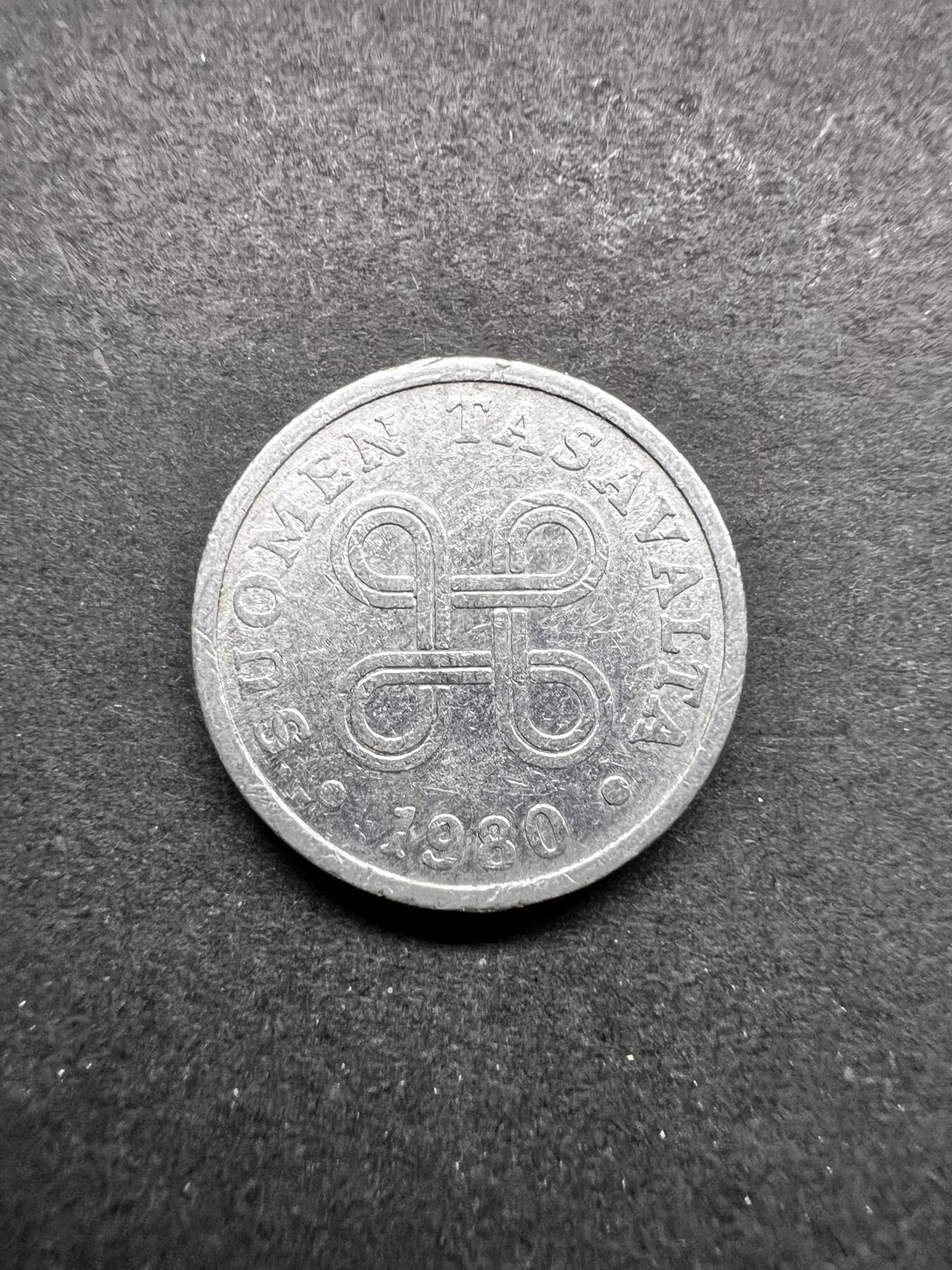 聚福钱庄★世界钱币第五期 无佣金 可寄存 欢迎参拍 芬兰1980年5芬尼铝币