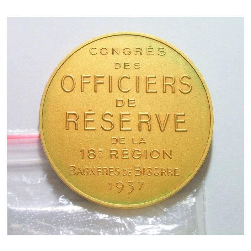 法国1937年 名将福煦元帅高浮雕精制大镀金章 40MM
