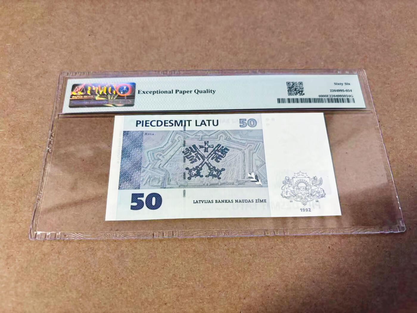 【Blue Auction】世界纸币精拍第630期【精】——Level 16顶级店铺/信誉和品质保障/用心服务💫 【AA】拉脱维亚 1992年50拉图 PMG66EPQ 