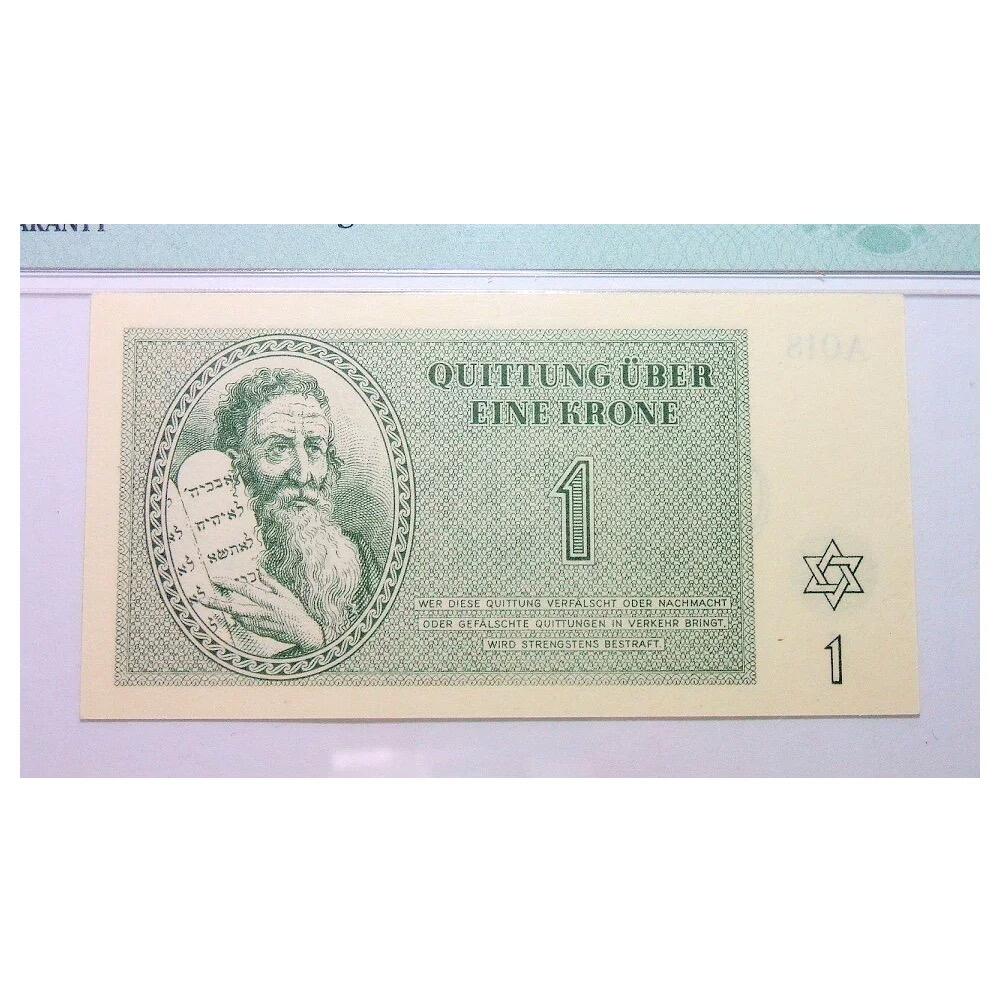 PMG MS65 德国第三帝国占捷克斯洛伐克1943年 犹太人集中营战俘营摩西1克朗 全新原光挺版