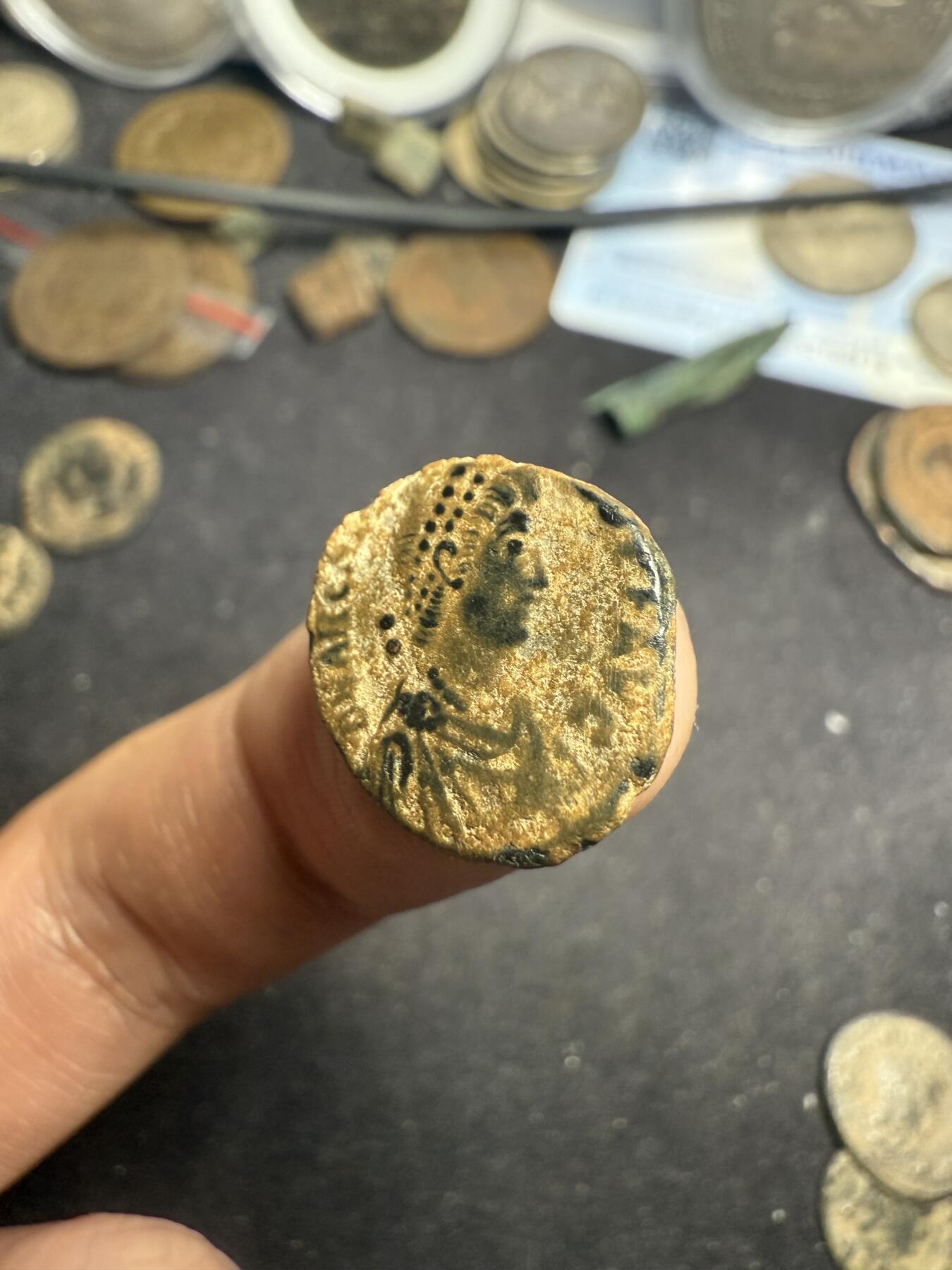 南宋泉阁俄币 外币 国币 专场第七期 古罗马 公元383-408年 东罗马皇帝 阿卡狄乌斯小铜币 背逆 打制清晰 品相好