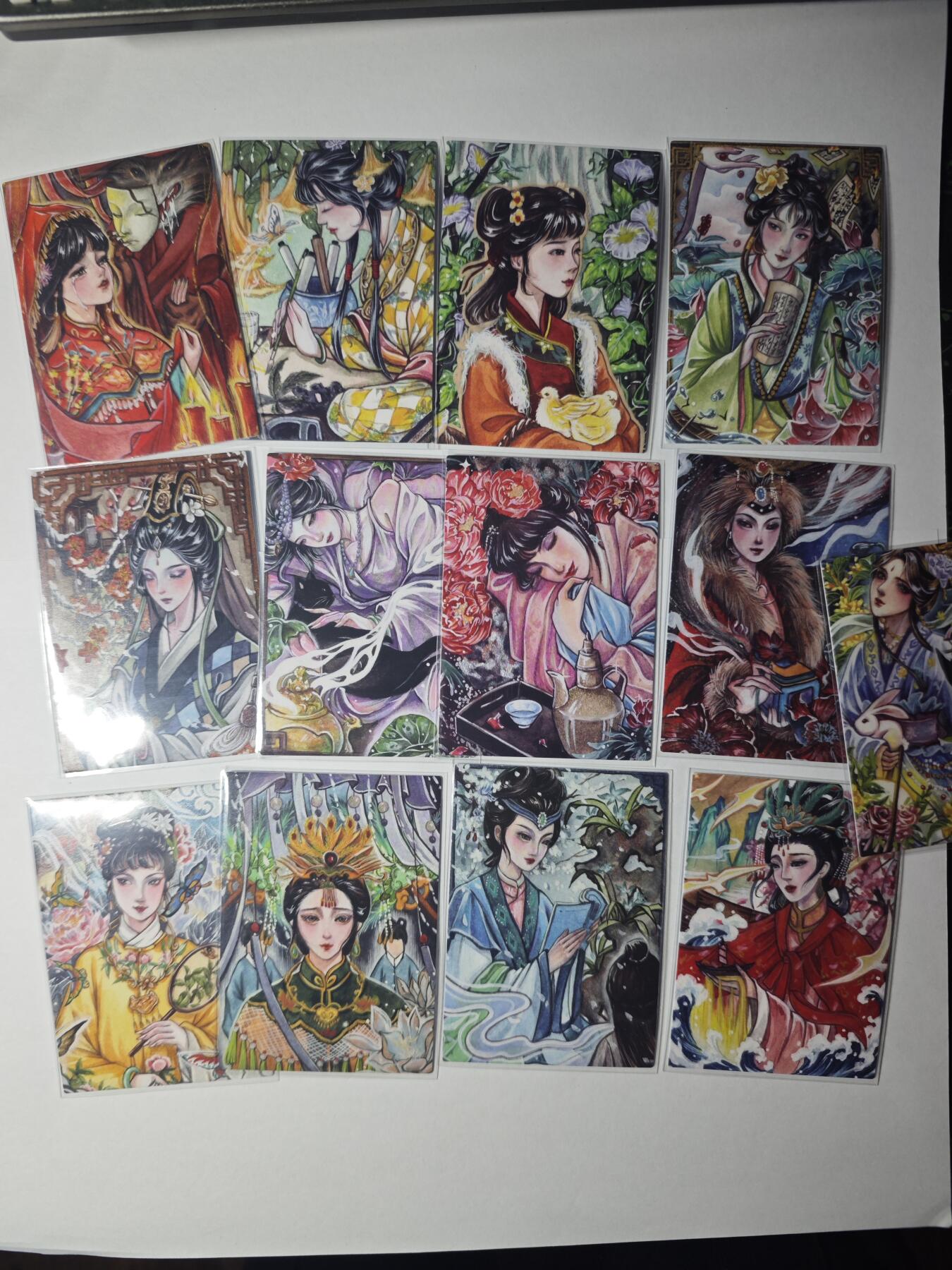 开心玩卡，快乐生活(第一期) 香山文创 黄诗语绘红楼梦十二金钗+中秋纪念卡，13张磨砂普卡