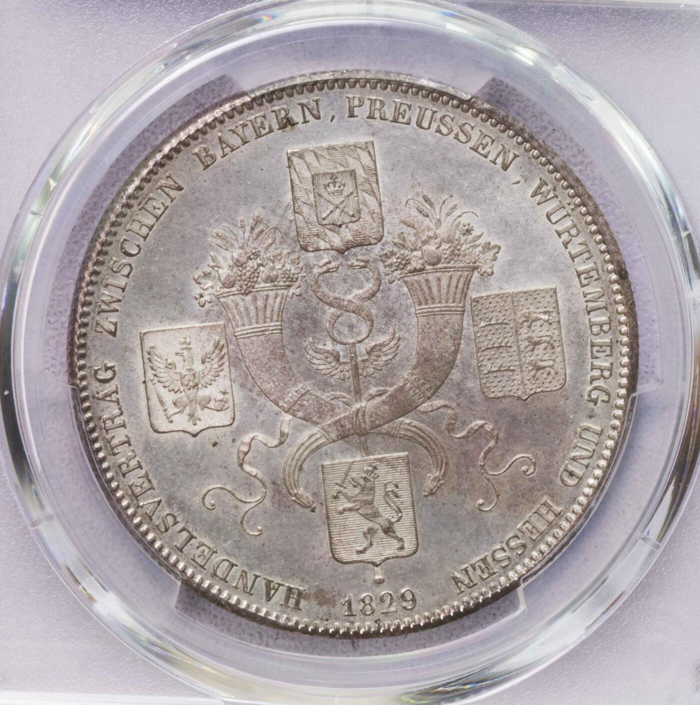 PCGS-MS65 1829巴伐利亚贸易条约历史泰勒