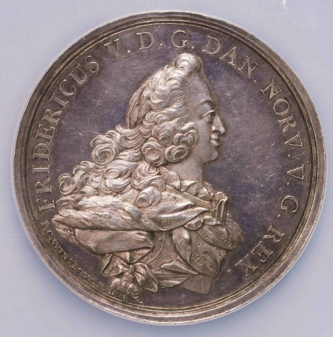 NGC-MS62 1752丹麦弗雷德里克和朱莉安娜结婚大银章 冠军