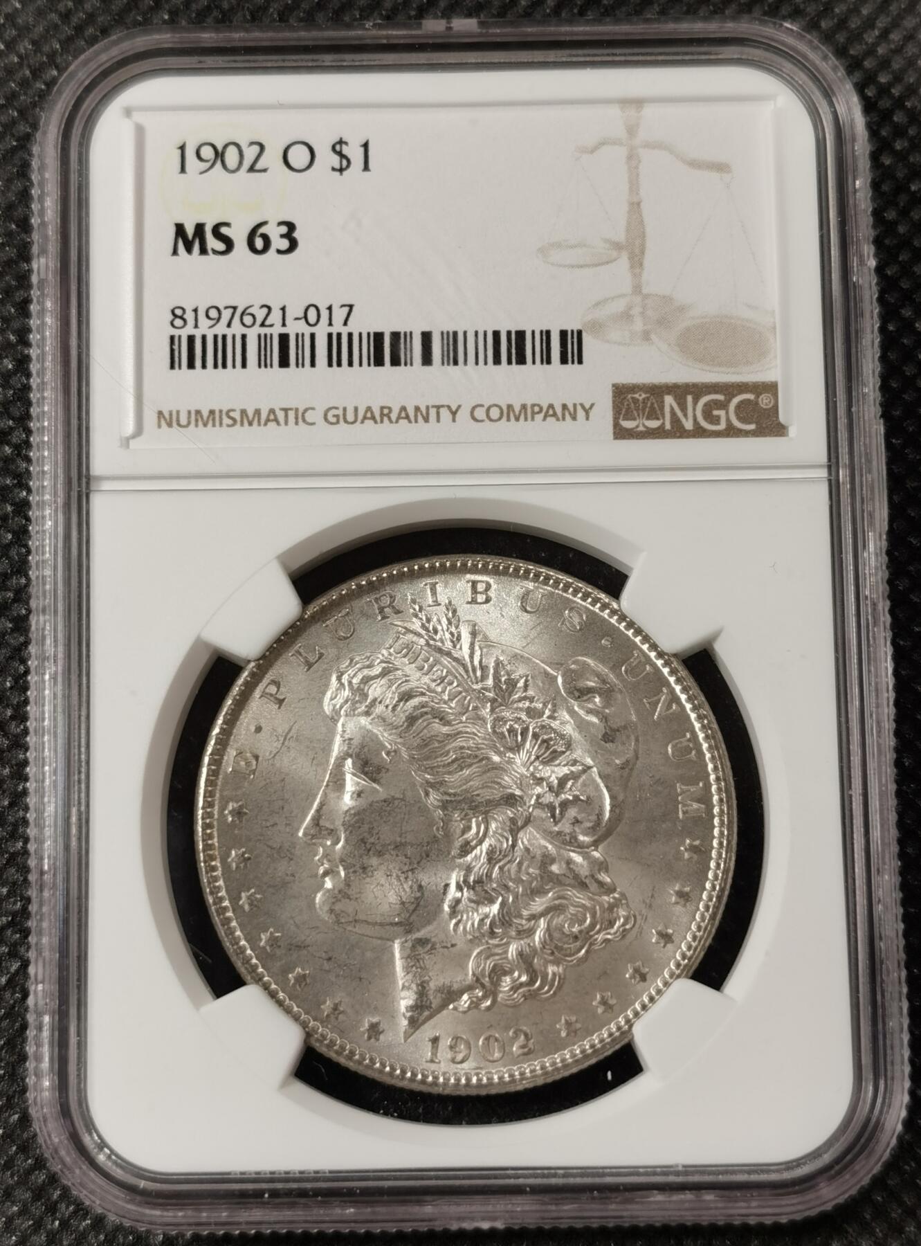 甄臻铺-世界钱币拍卖（第8期）新铺开张，欢迎捧场 NGC-MS63 1902年O版美国摩根