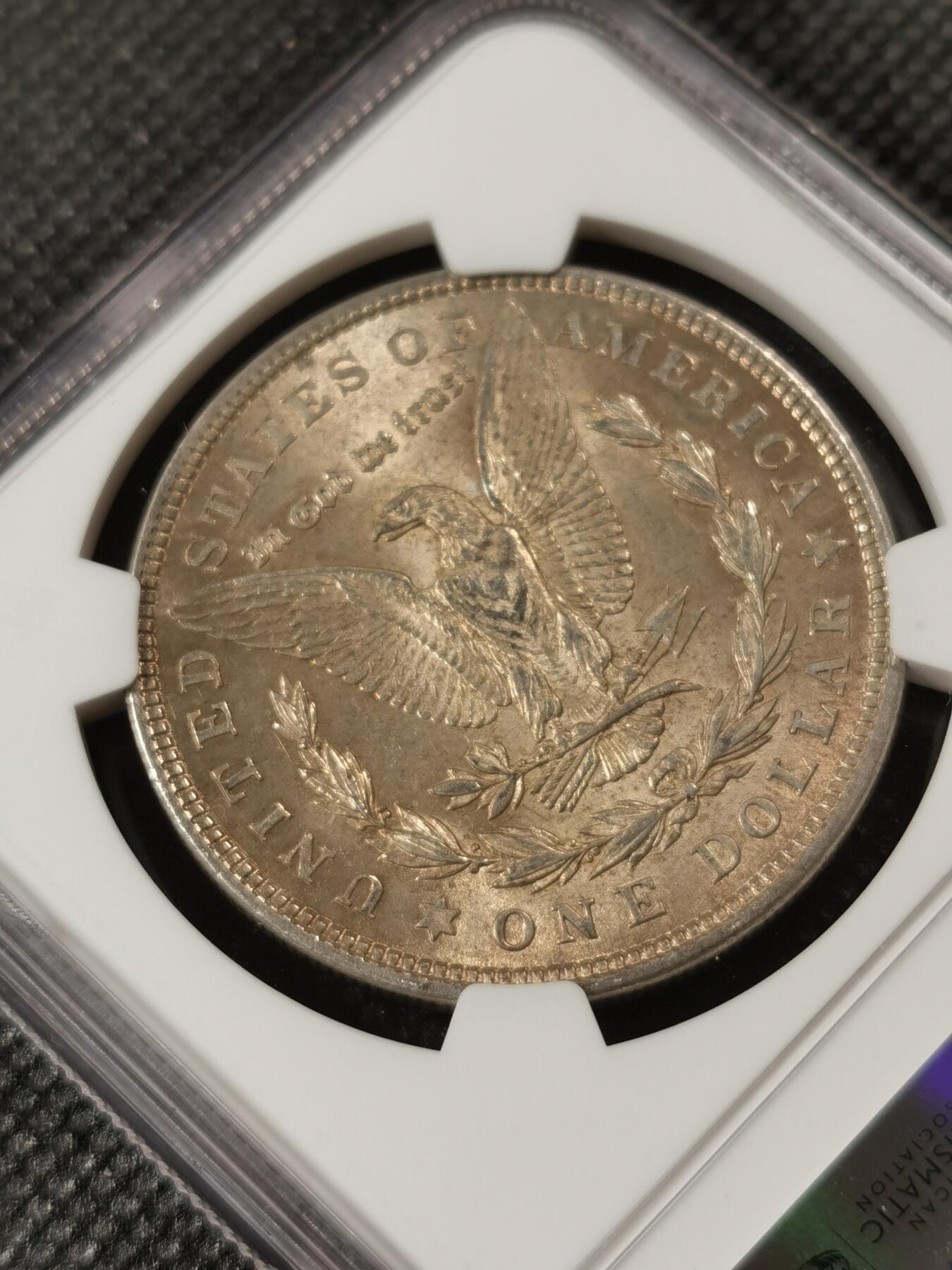 甄臻铺-世界钱币拍卖（第8期）新铺开张，欢迎捧场 NGC-MS62 1921年美国摩根P版，厚重黄油包浆