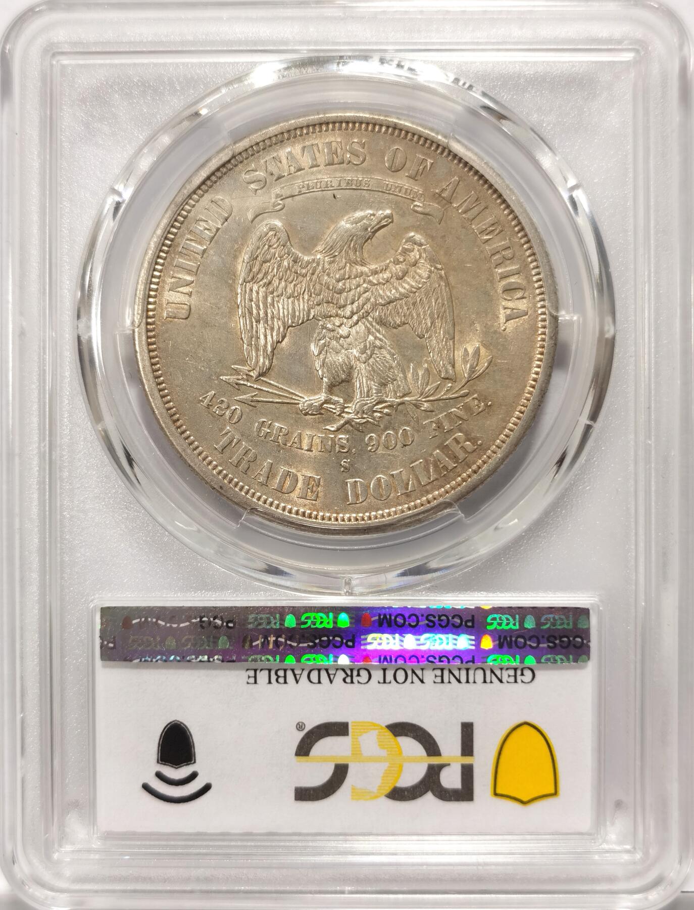 博洋堂世界钱币拍卖第114期（全场包邮） PCGS AU Detail 美国贸易银币1876年S版拿花1元