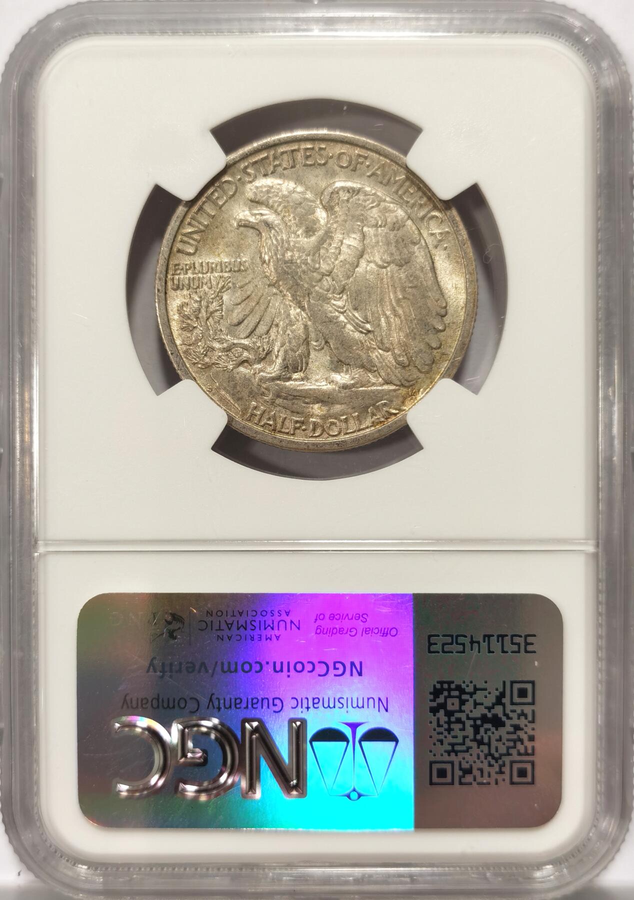 博洋堂世界钱币拍卖第114期（全场包邮） 美国1946年行走女神半美元银币NGC-MS62，状态不错。
