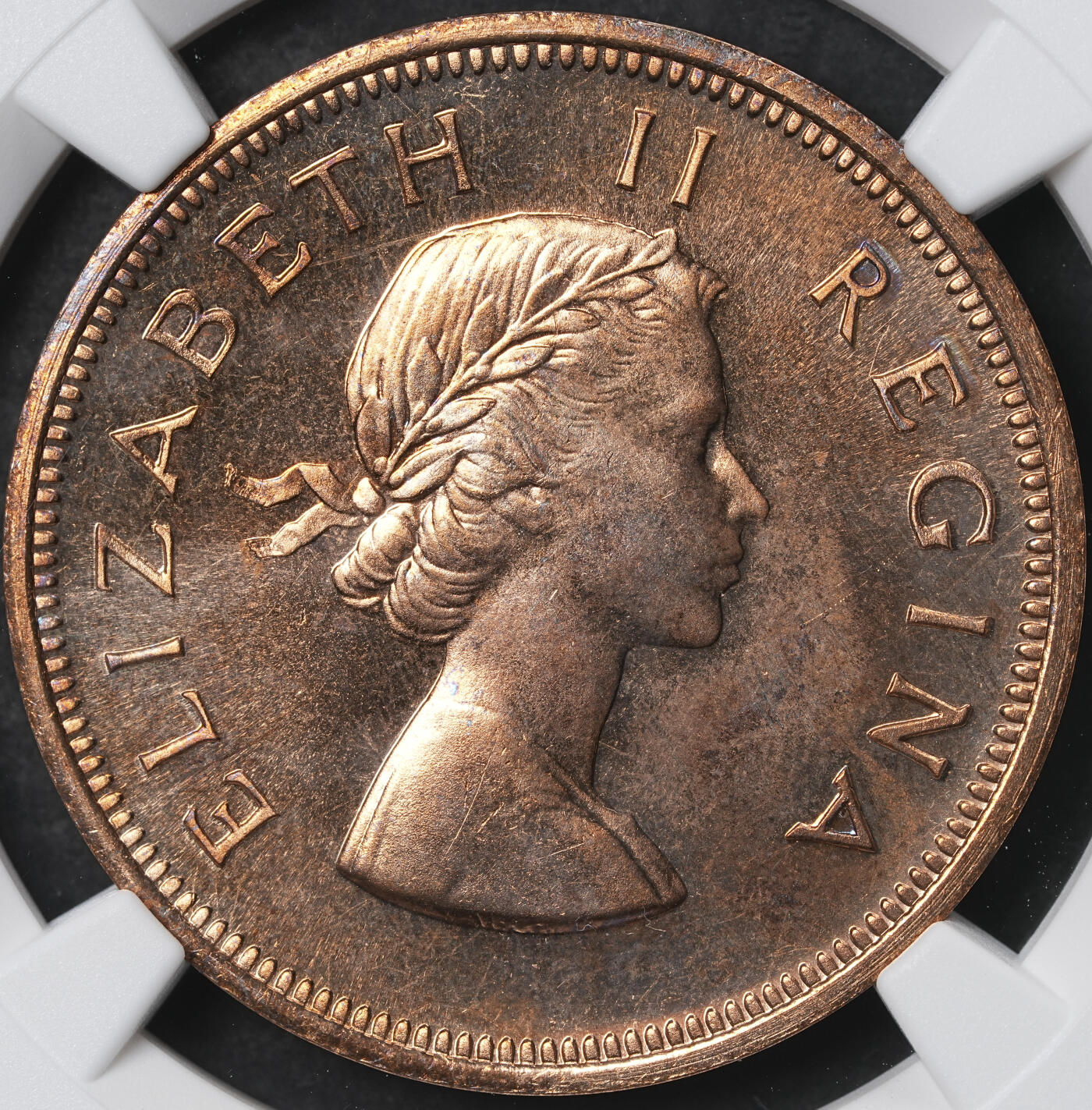 修遠堂世界钱币第六十一期 NGC PF65RB 1960年南非1便士精制铜币 仅铸造3360枚