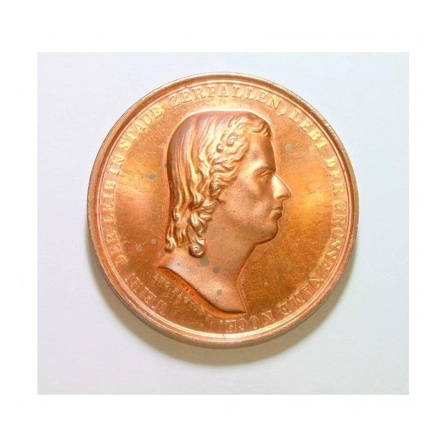 德国1980年 大文豪席勒高浮雕精制大铜章 42MM
