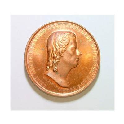 德国1980年 大文豪席勒高浮雕精制大铜章 42MM - 德国1980年 大文豪席勒高浮雕精制大铜章 42MM