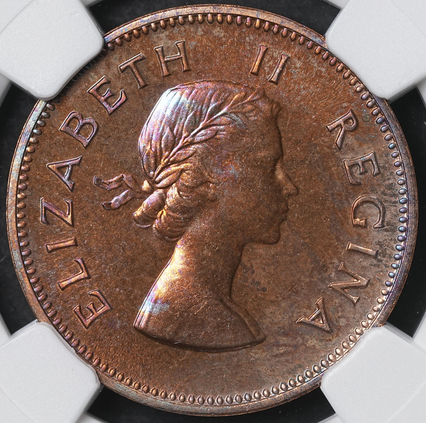 修遠堂世界钱币第六十一期 NGC PF65RB 1960年南非1/2便士精制铜币 仅铸造3360枚
