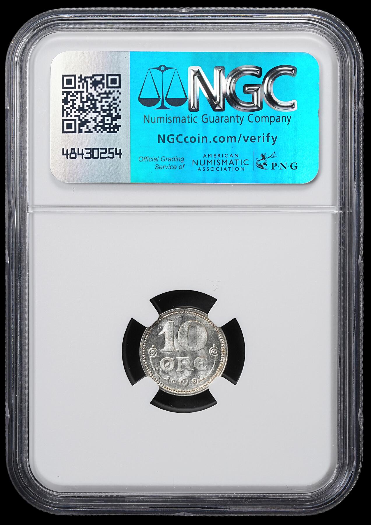 修遠堂世界钱币第六十一期 NGC MS65 1919年丹麦10欧尔银币