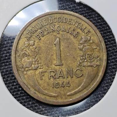 KK钱币收藏小铺 第244场 2月预留时间 周末发货 -  1944法属西非1法郎