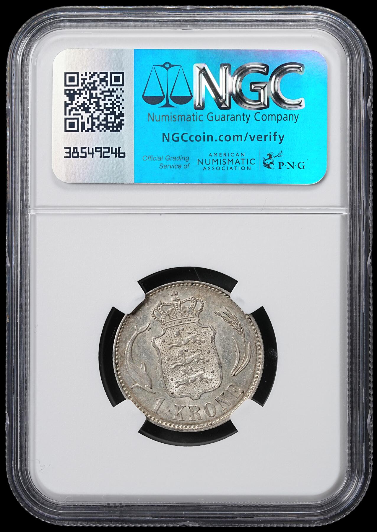 修遠堂世界钱币第六十一期 NGC MS61 1898年丹麦海豚1克朗银币 仅铸造20万枚 充分流通的品种 MS相当少见