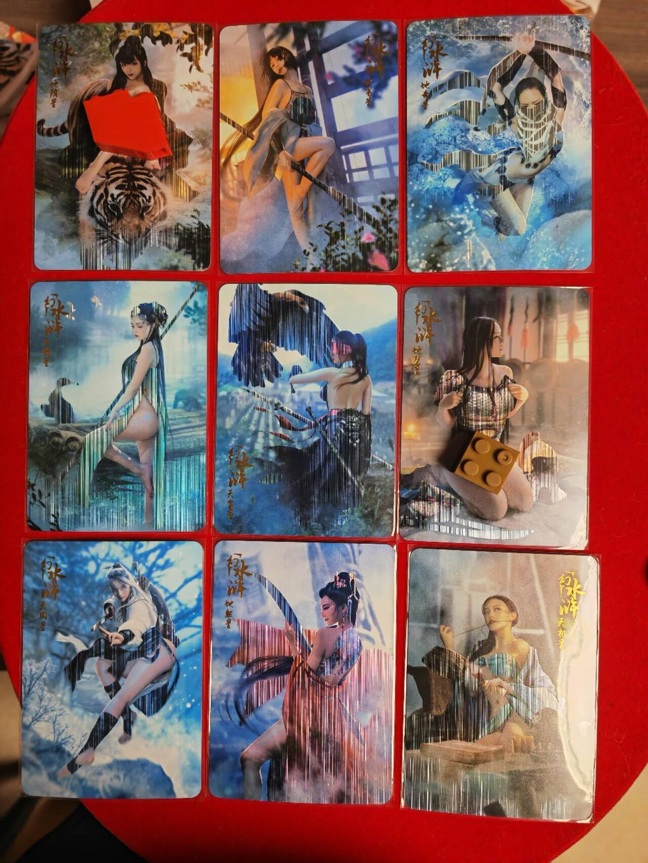 阳大大卡牌超级大甩拍第43期（周五晚上八点半截拍，持续收拍品，进群福利早知道） 燎原卡牌，经典娘化水浒幻水浒第一弹全套远景9张（格子闪）