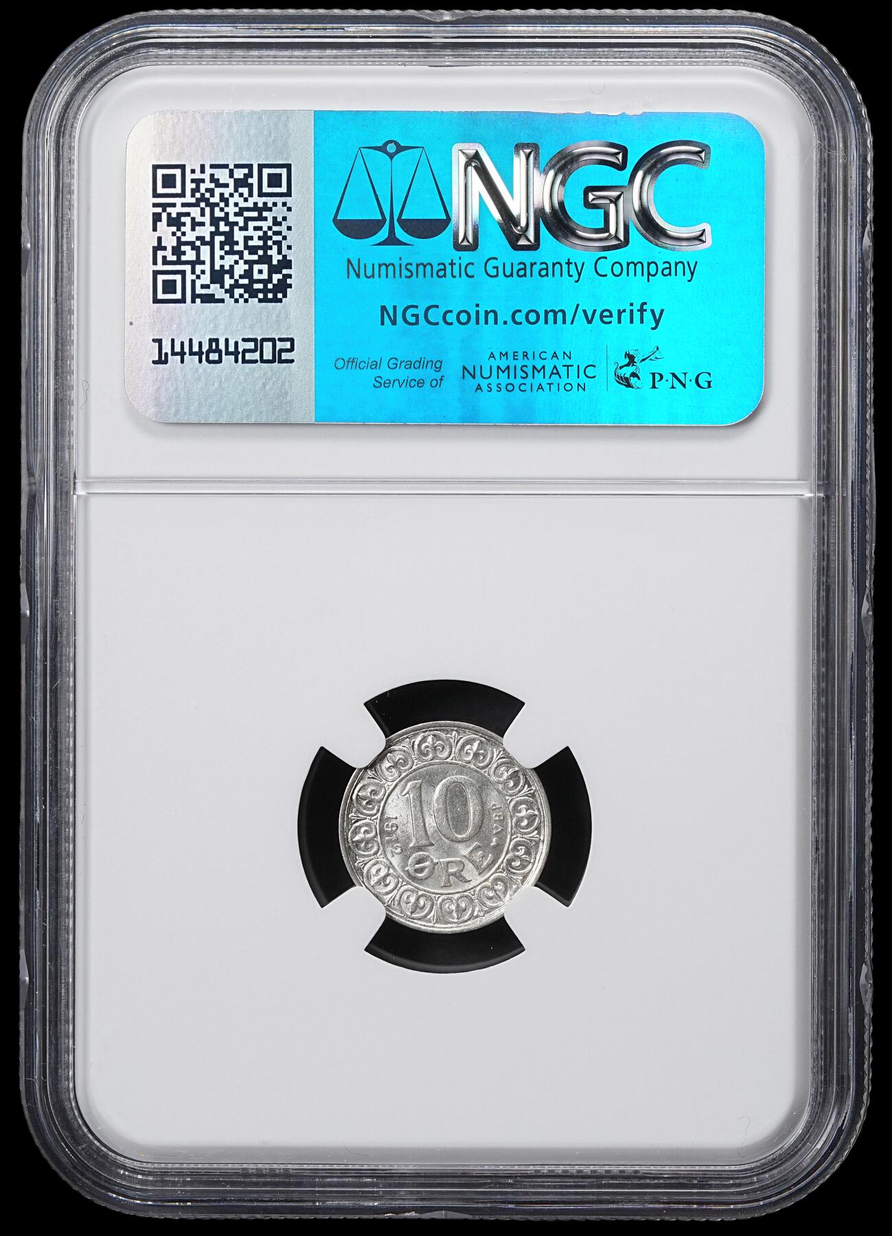 修遠堂世界钱币第六十一期 NGC MS64 1912年丹麦10欧尔银币 