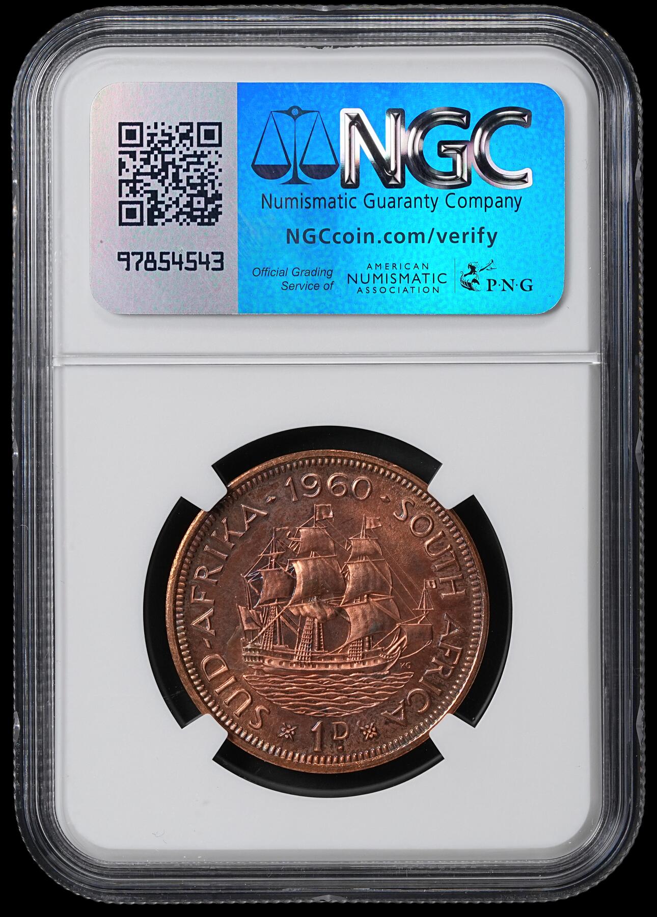 修遠堂世界钱币第六十一期 NGC PF65RB 1960年南非1便士精制铜币 仅铸造3360枚