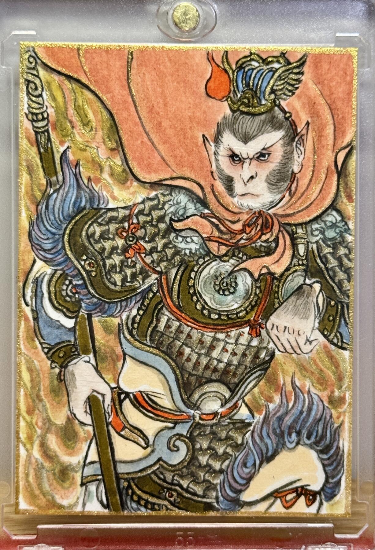 白泽拍卖卡牌手绘专场第14期（从来生死都看淡, 专和老天对着干） 2025 香山文创手绘卡 齐天大圣 卢艺丰亲签 卡砖封装