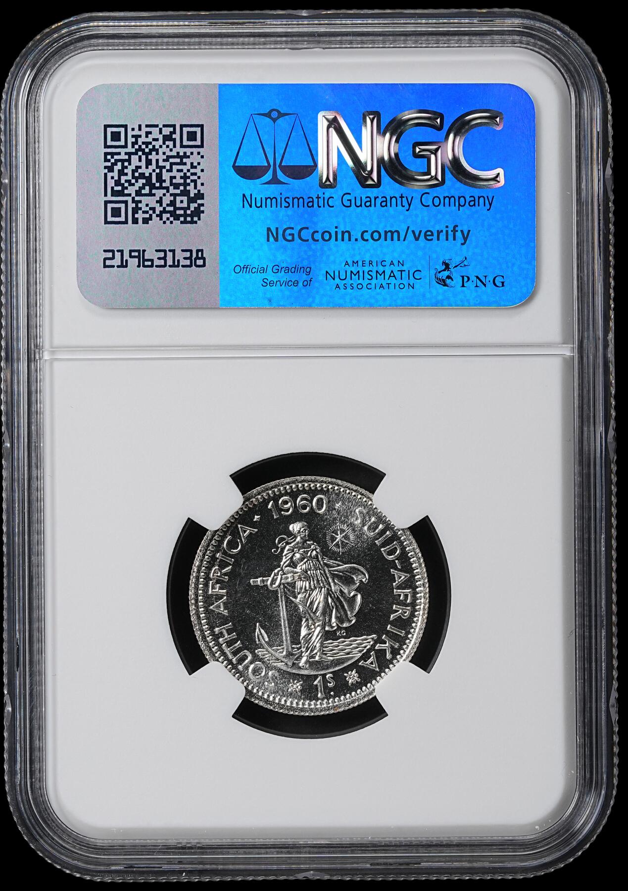 修遠堂世界钱币第六十一期 NGC PF67 1960年南非1先令精制银币 仅铸造3360枚