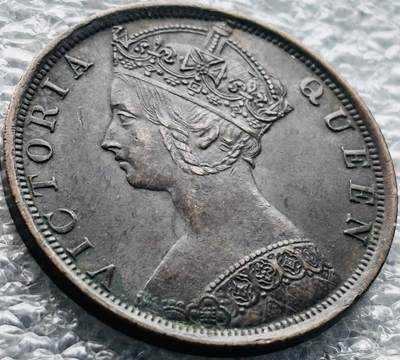 文馨钱币收藏第 230 场，英系铜币，国外回流古钱币 - 少见极美品 1901 年英属香港维多利亚一仙大铜币，清政府光绪时期，少见的三全美品