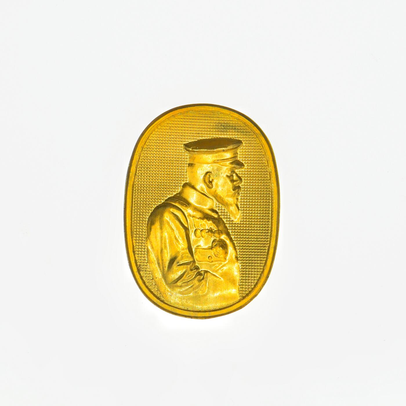 勋章奖章交易所2025年3月16拍卖 日本明治天皇金属材质冲压纪念章一枚，材质不明