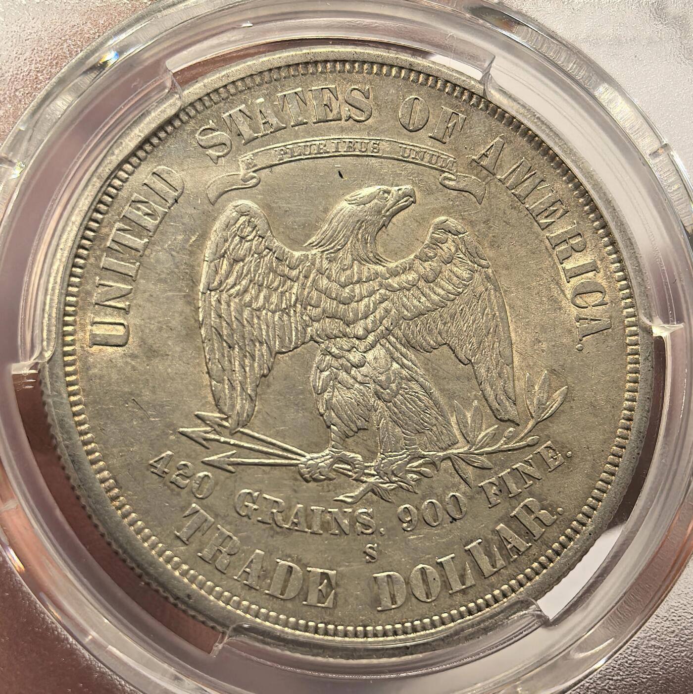 博洋堂世界钱币拍卖第114期（全场包邮） PCGS AU Detail 美国贸易银币1876年S版拿花1元