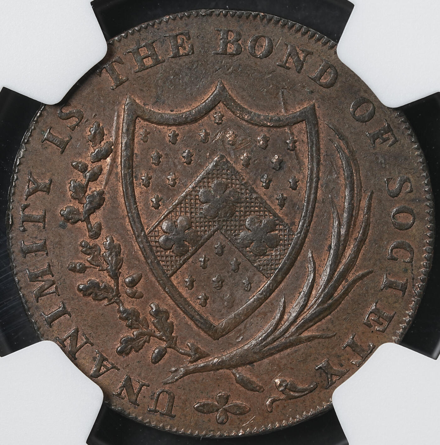 修遠堂世界钱币第六十一期 NGC MS62BN 1794年英国萨塞克斯1/2便士代用币