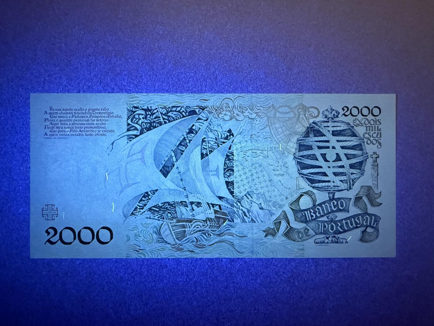 《艾美收藏》第191期-周日名誉品盛宴 葡萄牙2000埃斯库多 UNC 1991年 葡萄牙航海家迪亚斯 A冠无4