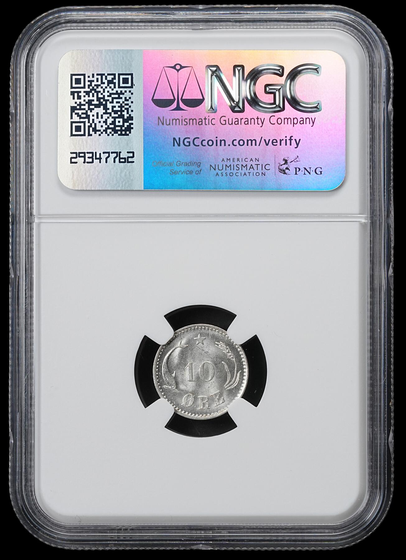 修遠堂世界钱币第六十一期 NGC MS64 1905年丹麦海豚10欧尔银币 少见年份
