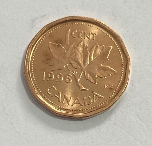 世界各国流通币专场 1996年加拿大1分，全新