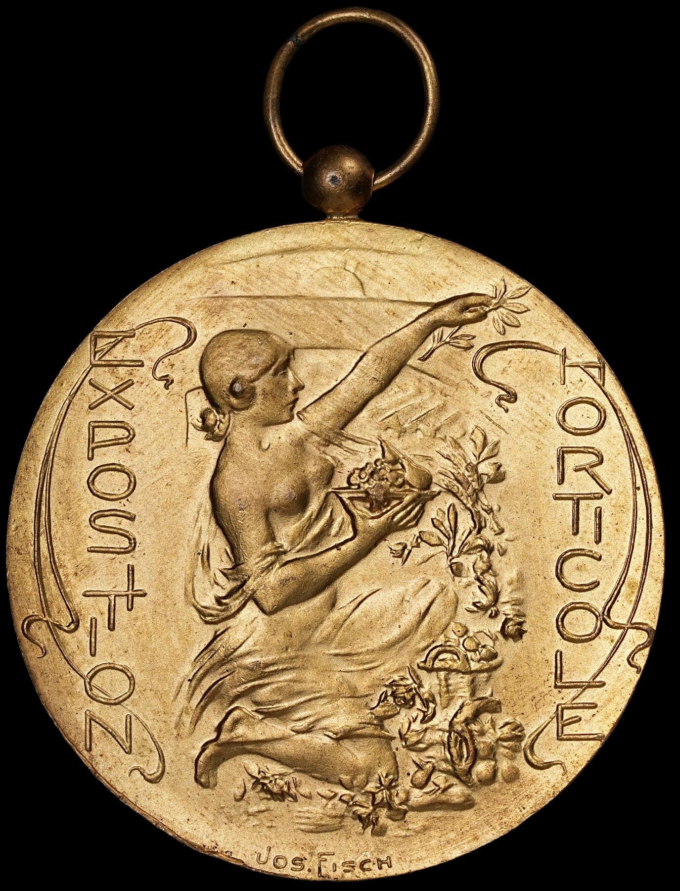 修遠堂世界钱币第六十一期 1930年比利时鎏金铜章 49.40mm，46.67g