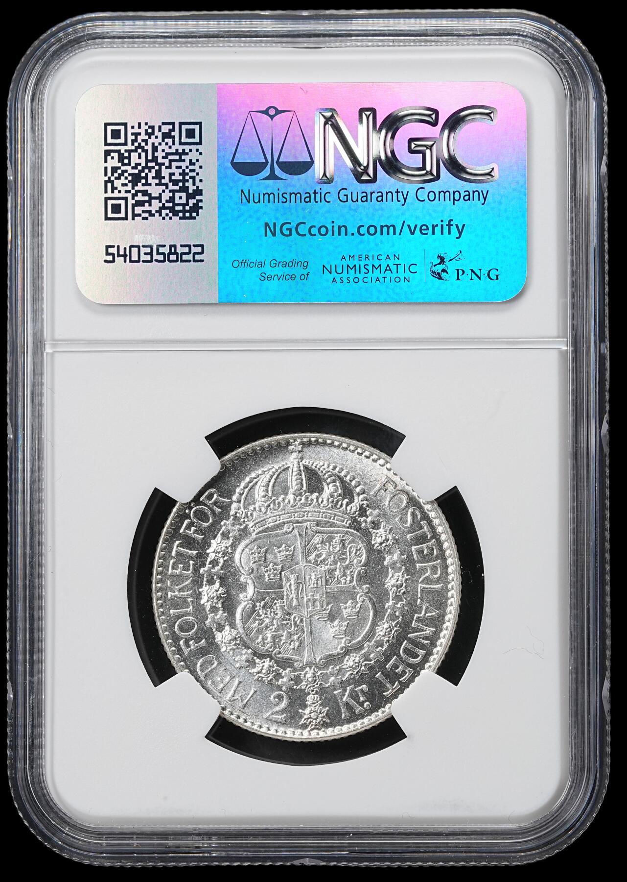 修遠堂世界钱币第六十一期 NGC MS63 1939年瑞典2克朗银币