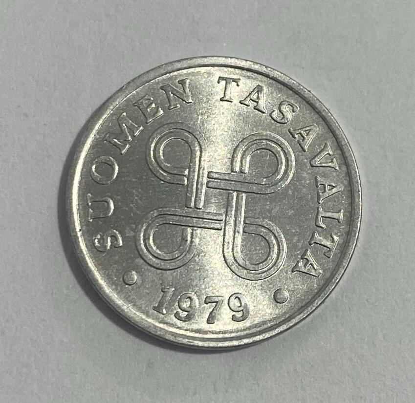 世界各国流通币专场 1979年芬兰1芬尼，全新