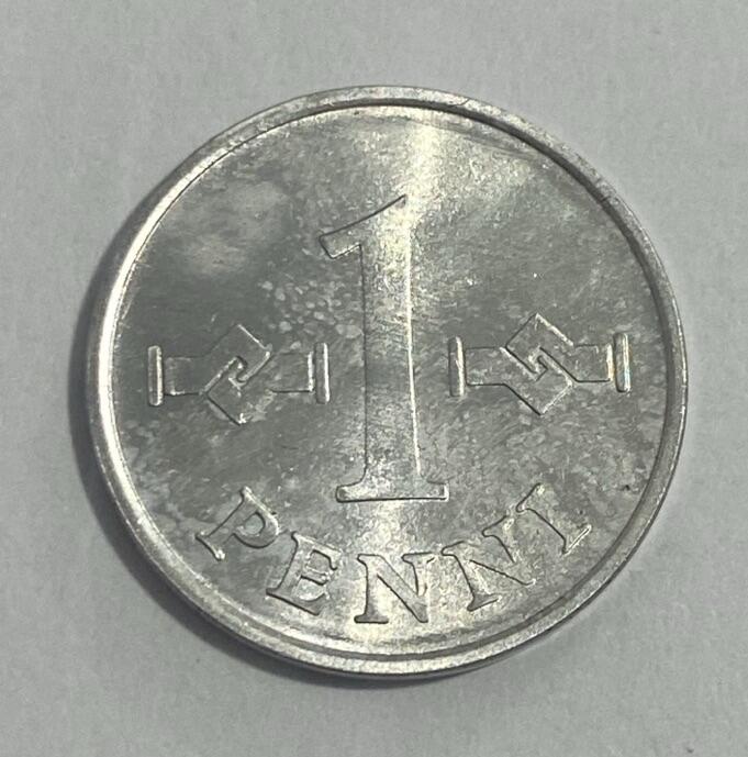 世界各国流通币专场 1979年芬兰1芬尼，全新