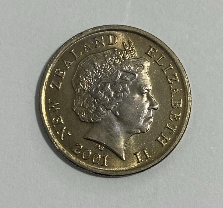 世界各国流通币专场 2001年新西兰5分，全新