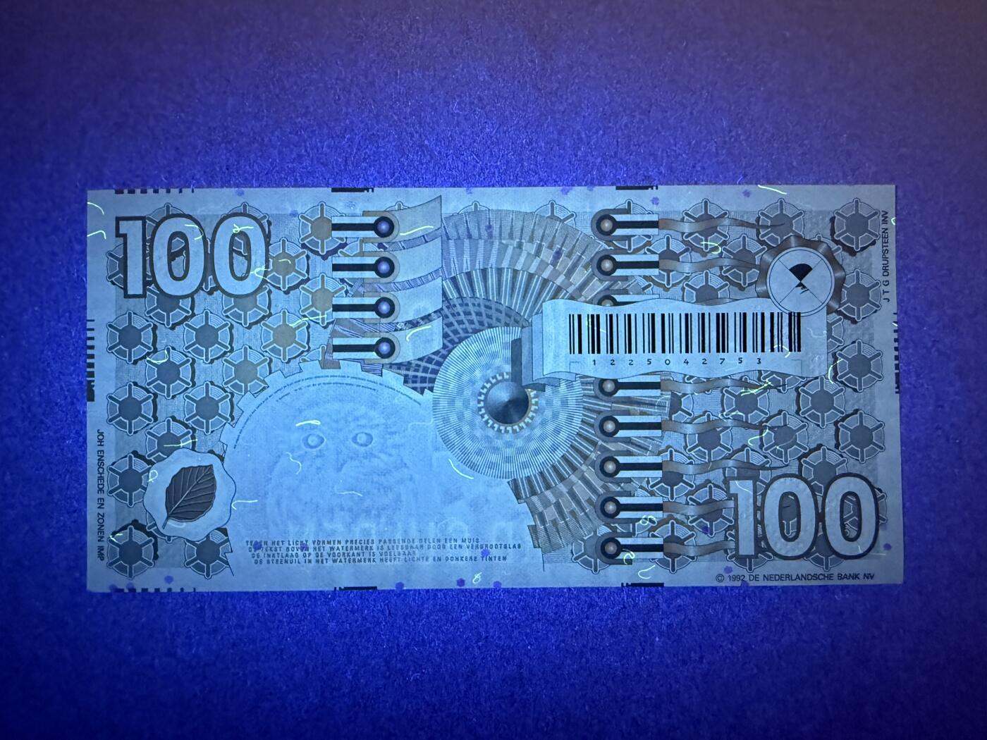 《艾美收藏》第191期-周日名誉品盛宴 荷兰100盾 UNC 1992年 齿轮版