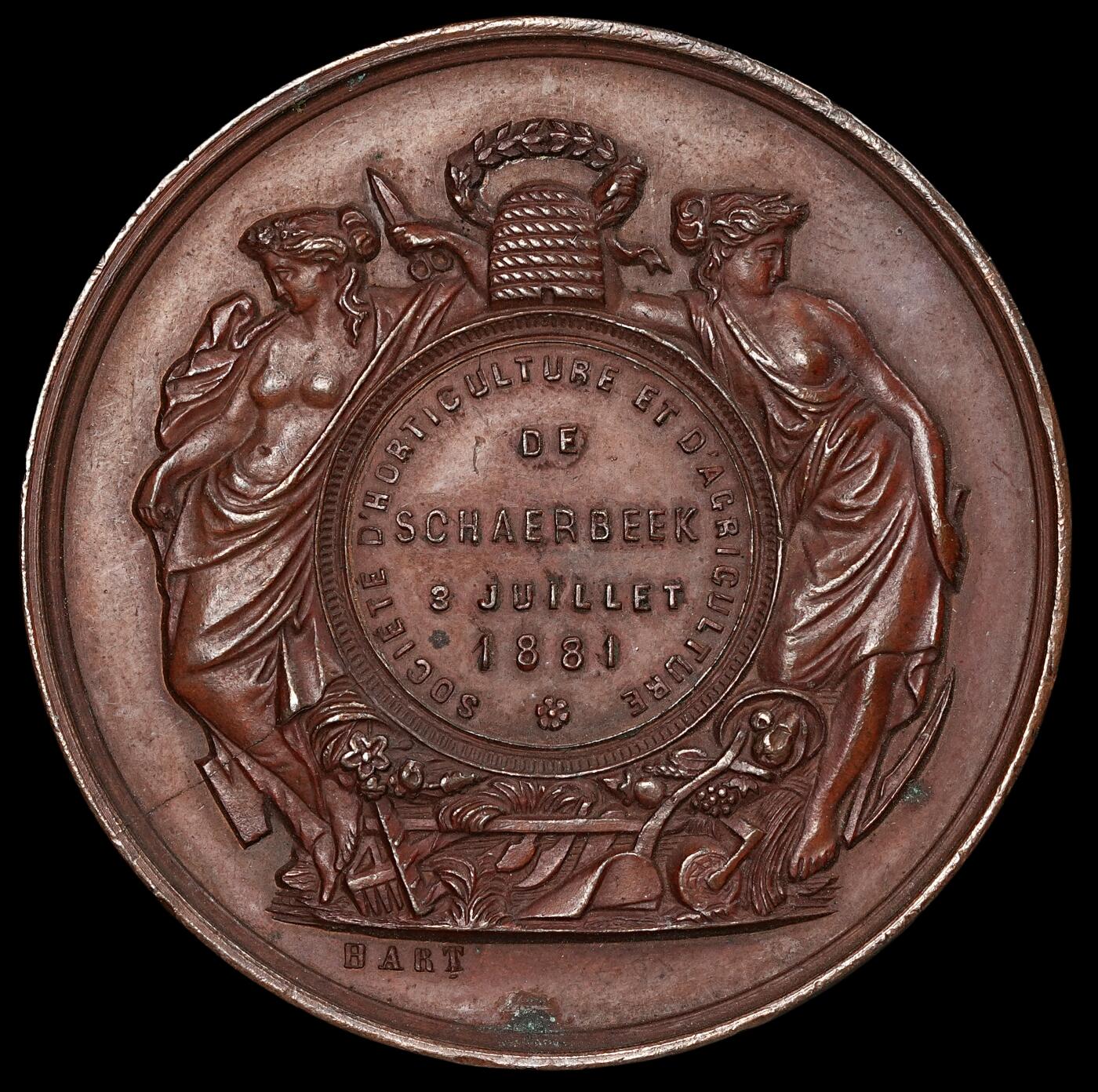 修遠堂世界钱币第六十一期 1881年比利时红铜章 46.00mm，39.18g