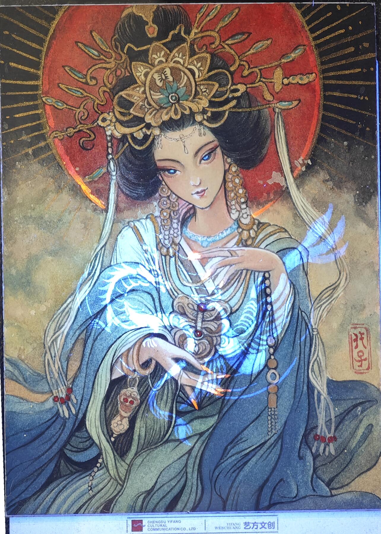 白泽拍卖卡牌手绘专场第14期（从来生死都看淡, 专和老天对着干） 2024 艺方文创 龙腾系列手绘卡 虞姬 代子亲签 卡砖封装 尺寸：12cm*16.5cm