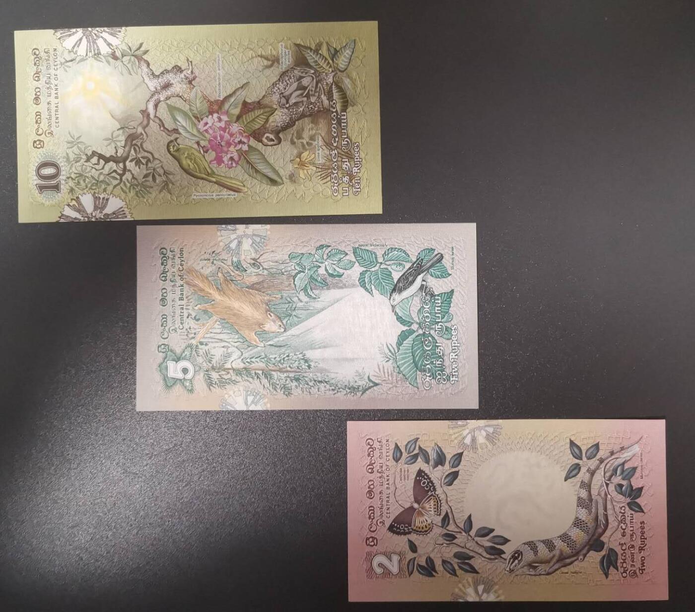 《艾美收藏》第191期-周日名誉品盛宴 (3张小套)斯里兰卡1979年A冠2卢比/F1首发冠5卢比/H1首发冠10卢比UNC 经典鸟版 实物超美