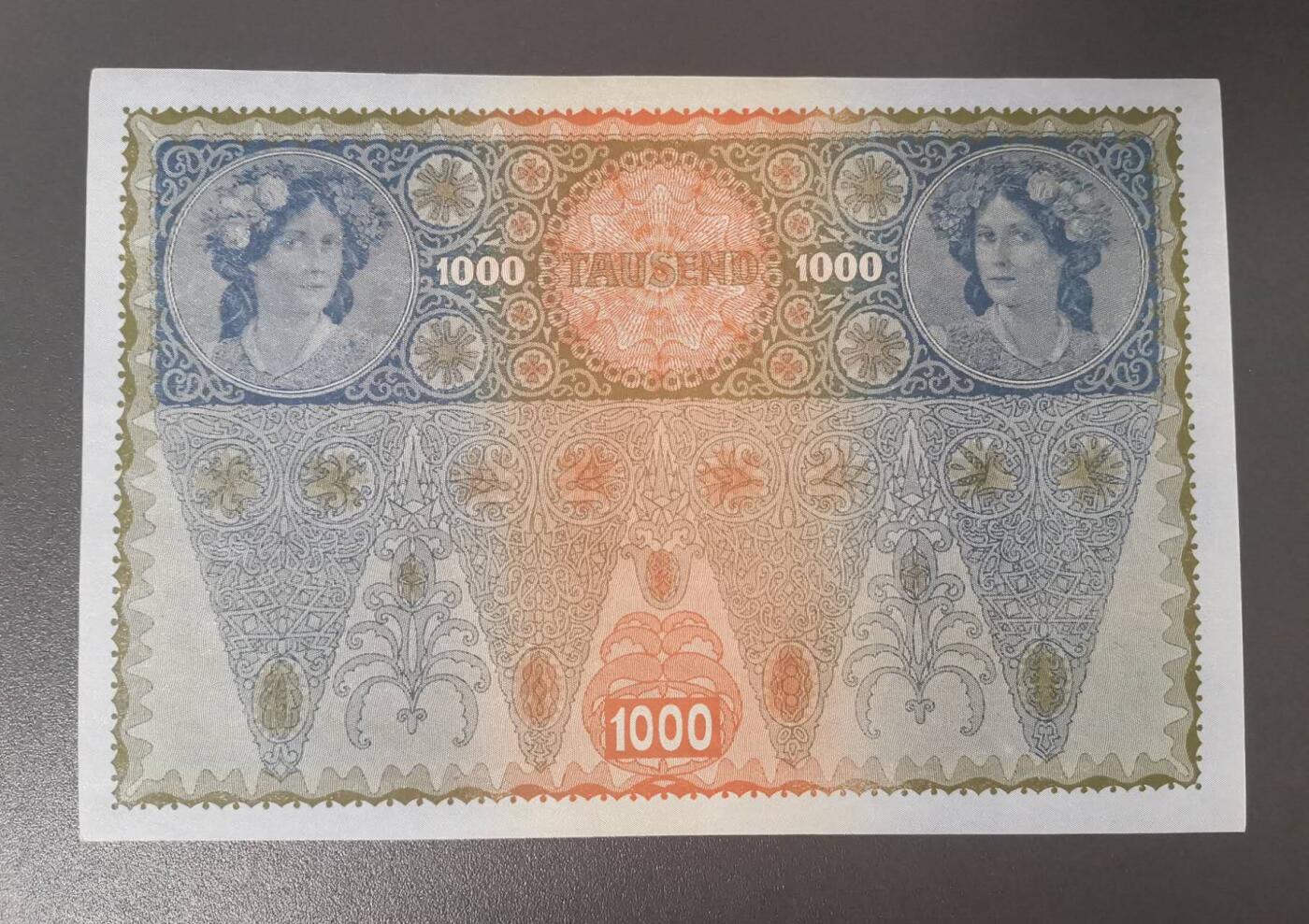 《艾美收藏》第191期-周日名誉品盛宴 奥地利奥匈帝国1902年1000克朗特UNC/UNC-大票幅漂亮 百年老票