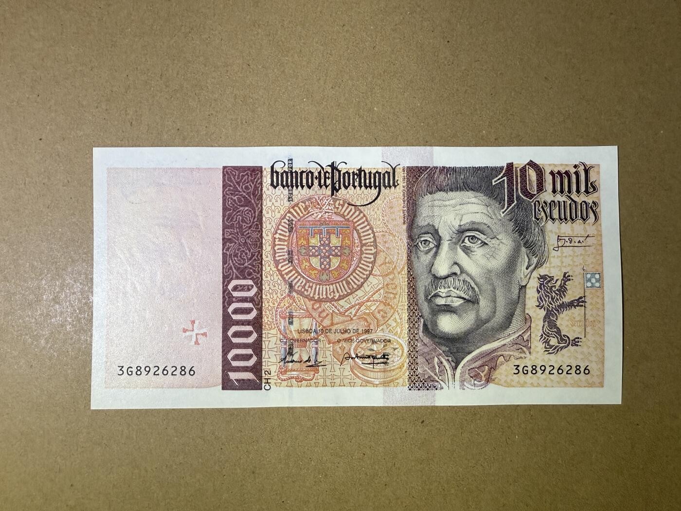 《艾美收藏》第191期-周日名誉品盛宴 葡萄牙10000埃斯库多 UNC 1997年 葡萄牙航海家亨里克王子 无47