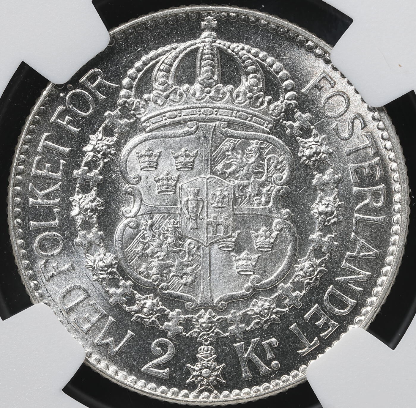 修遠堂世界钱币第六十一期 NGC MS63 1939年瑞典2克朗银币
